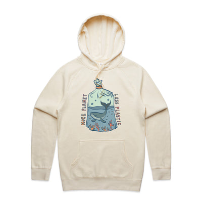 More Planet, Less Plastic Hoodie by Lonely Kids Club. All clothing from our T-shirts to our shorts and hoodies are ethically made, and printed packed and shipped from Sydney.