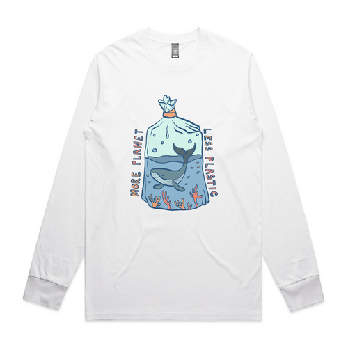 More Planet, Less Plastic Tee by Lonely Kids Club. All clothing from our T-shirts to our shorts and hoodies are ethically made, and printed packed and shipped from Sydney.