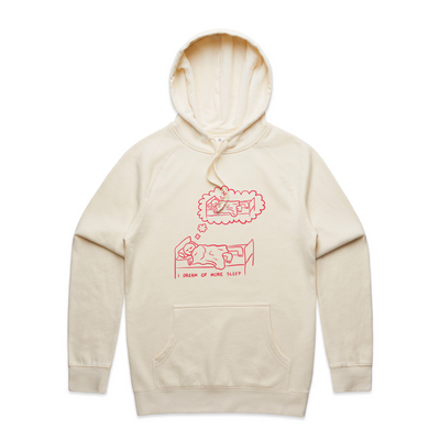 More Sleep Hoodie by Lonely Kids Club. All clothing from our T-shirts to our shorts and hoodies are ethically made, and printed packed and shipped from Sydney.