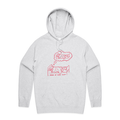 More Sleep Hoodie by Lonely Kids Club. All clothing from our T-shirts to our shorts and hoodies are ethically made, and printed packed and shipped from Sydney.