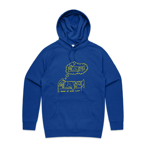 More Sleep Hoodie by Lonely Kids Club. All clothing from our T-shirts to our shorts and hoodies are ethically made, and printed packed and shipped from Sydney.