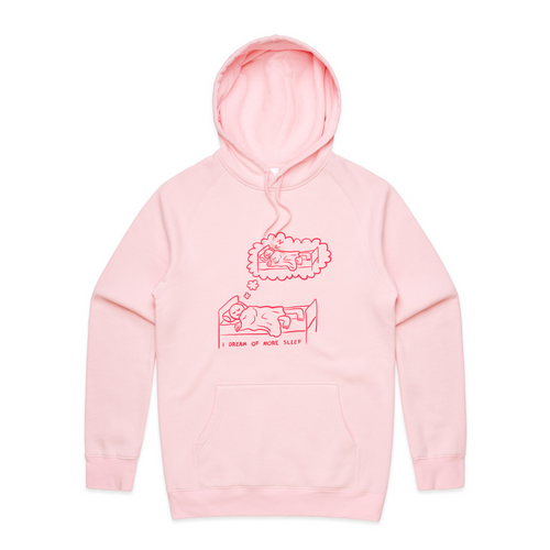More Sleep Hoodie by Lonely Kids Club. All clothing from our T-shirts to our shorts and hoodies are ethically made, and printed packed and shipped from Sydney.