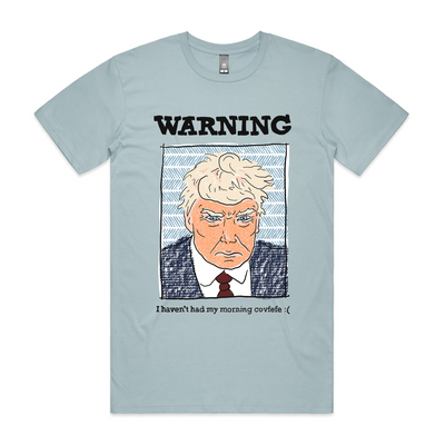 Morning Covfefe Tee by Lonely Kids Club. All clothing from our T-shirts to our shorts and hoodies are ethically made, and printed packed and shipped from Sydney.