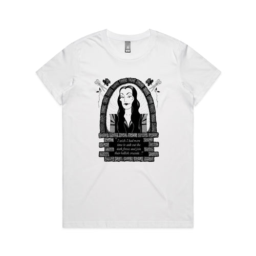 Hellish Crusade Tee by Lonely Kids Club. All clothing from our T-shirts to our shorts and hoodies are ethically made, and printed packed and shipped from Sydney.