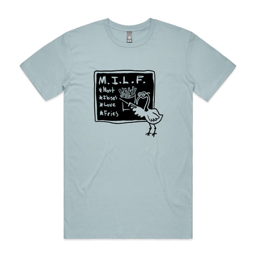 Most Ibises Love Fries Tee by Lonely Kids Club. All clothing from our T-shirts to our shorts and hoodies are ethically made, and printed packed and shipped from Sydney.
