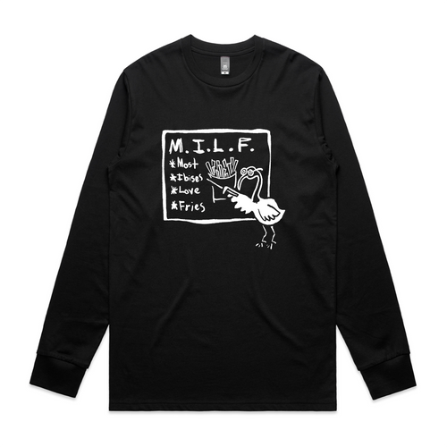 Most Ibises Love Fries Tee by Lonely Kids Club. All clothing from our T-shirts to our shorts and hoodies are ethically made, and printed packed and shipped from Sydney.