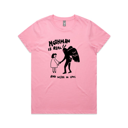 Mothman Is Real Tee by Lonely Kids Club. All clothing from our T-shirts to our shorts and hoodies are ethically made, and printed packed and shipped from Sydney.