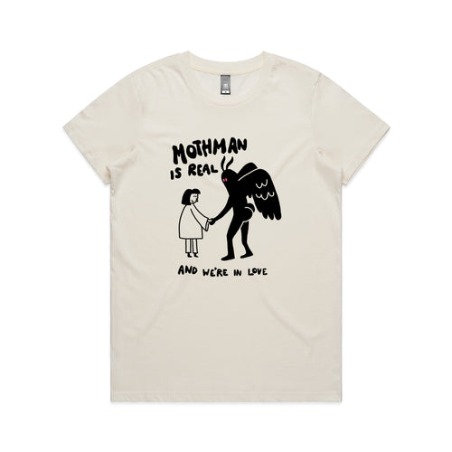 Mothman Is Real Tee by Lonely Kids Club. All clothing from our T-shirts to our shorts and hoodies are ethically made, and printed packed and shipped from Sydney.