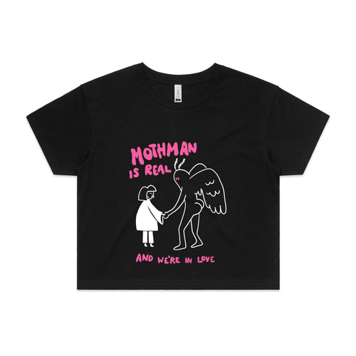 Mothman Is Real Tee by Lonely Kids Club. All clothing from our T-shirts to our shorts and hoodies are ethically made, and printed packed and shipped from Sydney.