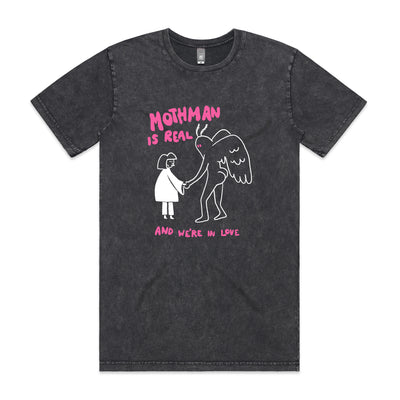 Mothman Is Real Tee by Lonely Kids Club. All clothing from our T-shirts to our shorts and hoodies are ethically made, and printed packed and shipped from Sydney.