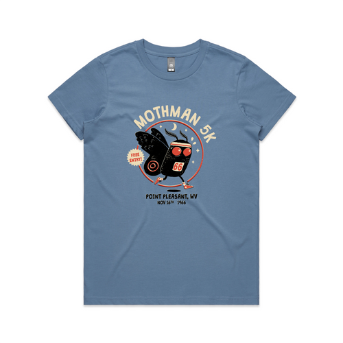 Mothman 5k Tee by Lonely Kids Club. All clothing from our T-shirts to our shorts and hoodies are ethically made, and printed packed and shipped from Sydney.