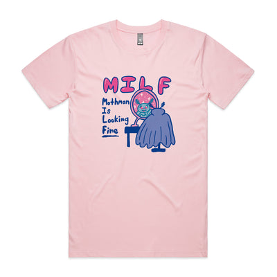 Mothman Is Looking Fine Tee by Lonely Kids Club. All clothing from our T-shirts to our shorts and hoodies are ethically made, and printed packed and shipped from Sydney.