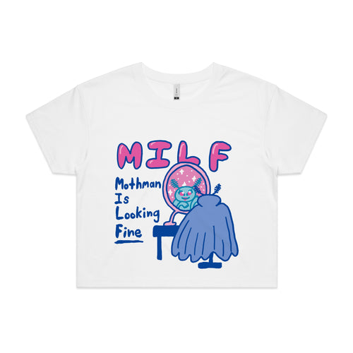Mothman Is Looking Fine Tee by Lonely Kids Club. All clothing from our T-shirts to our shorts and hoodies are ethically made, and printed packed and shipped from Sydney.