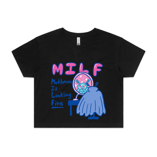 Mothman Is Looking Fine Tee by Lonely Kids Club. All clothing from our T-shirts to our shorts and hoodies are ethically made, and printed packed and shipped from Sydney.