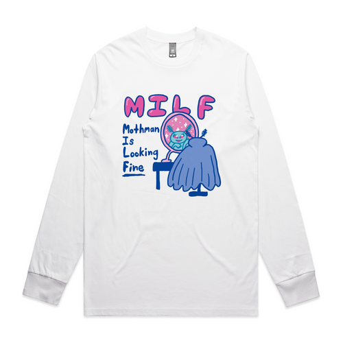Mothman Is Looking Fine Tee by Lonely Kids Club. All clothing from our T-shirts to our shorts and hoodies are ethically made, and printed packed and shipped from Sydney.