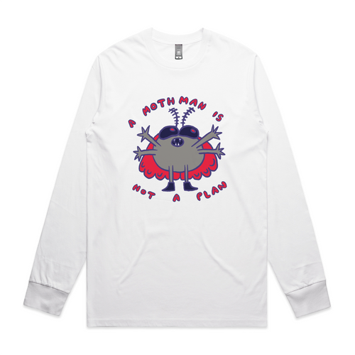 Mothman Not A Plan Tee by Lonely Kids Club. All clothing from our T-shirts to our shorts and hoodies are ethically made, and printed packed and shipped from Sydney.