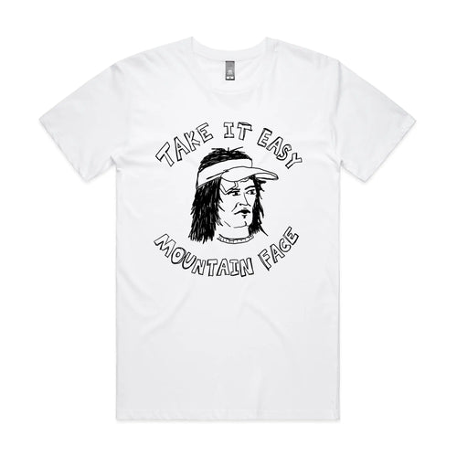 Mountain Face Tee by Lonely Kids Club. All clothing from our T-shirts to our shorts and hoodies are ethically made, and printed packed and shipped from Sydney.