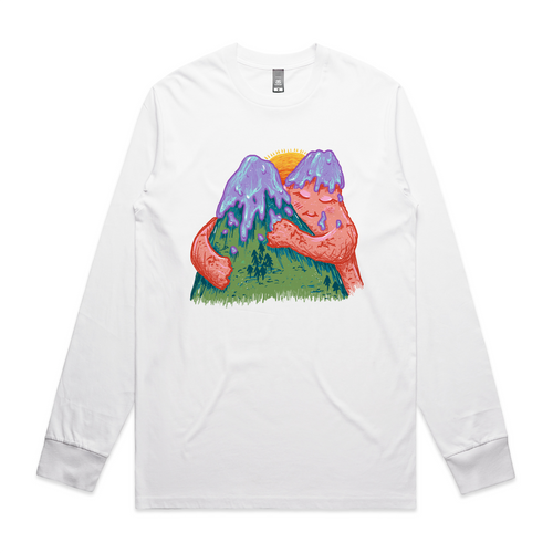 Mountains In Love Tee by Lonely Kids Club. All clothing from our T-shirts to our shorts and hoodies are ethically made, and printed packed and shipped from Sydney.