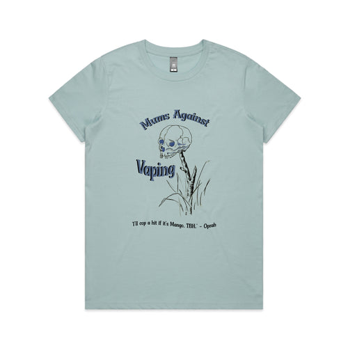 Mums Against Vaping Tee by Lonely Kids Club. All clothing from our T-shirts to our shorts and hoodies are ethically made, and printed packed and shipped from Sydney.