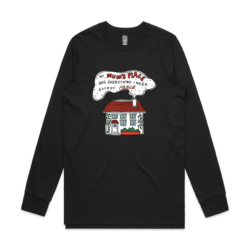 Mum's Place Tee by Lonely Kids Club. All clothing from our T-shirts to our shorts and hoodies are ethically made, and printed packed and shipped from Sydney.