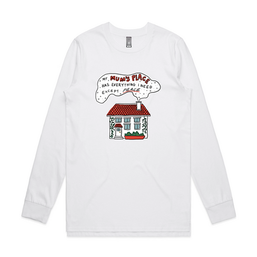 Mum's Place Tee by Lonely Kids Club. All clothing from our T-shirts to our shorts and hoodies are ethically made, and printed packed and shipped from Sydney.