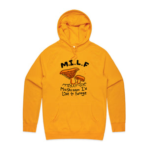 Mushroom MILF Hoodie by Lonely Kids Club. All clothing from our T-shirts to our shorts and hoodies are ethically made, and printed packed and shipped from Sydney.