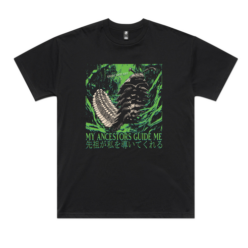 My Ancestors Guide Me Tee by Lonely Kids Club. All clothing from our T-shirts to our shorts and hoodies are ethically made, and printed packed and shipped from Sydney.