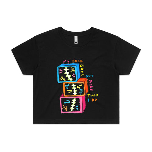 My Back Goes Out More Than I Do Tee by Lonely Kids Club. All clothing from our T-shirts to our shorts and hoodies are ethically made, and printed packed and shipped from Sydney.