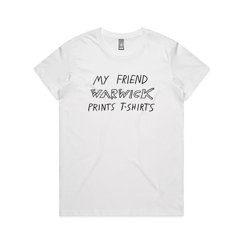 My Friend Warwick Tee by Lonely Kids Club. All clothing from our T-shirts to our shorts and hoodies are ethically made, and printed packed and shipped from Sydney.