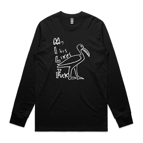 My Ibis Likes To Fuck Tee by Lonely Kids Club. All clothing from our T-shirts to our shorts and hoodies are ethically made, and printed packed and shipped from Sydney.