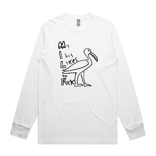 My Ibis Likes To Fuck Tee by Lonely Kids Club. All clothing from our T-shirts to our shorts and hoodies are ethically made, and printed packed and shipped from Sydney.
