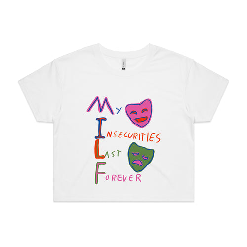 My Insecurities Last Forever Tee by Lonely Kids Club. All clothing from our T-shirts to our shorts and hoodies are ethically made, and printed packed and shipped from Sydney.