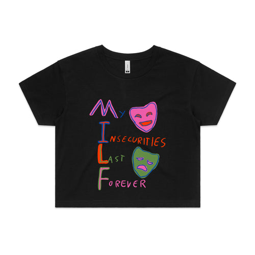 My Insecurities Last Forever Tee by Lonely Kids Club. All clothing from our T-shirts to our shorts and hoodies are ethically made, and printed packed and shipped from Sydney.