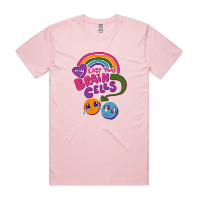 My Last Two Brain Cells Tee by Lonely Kids Club. All clothing from our T-shirts to our shorts and hoodies are ethically made, and printed packed and shipped from Sydney.