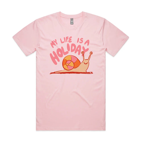 My Life Is A Holiday Tee by Lonely Kids Club. All clothing from our T-shirts to our shorts and hoodies are ethically made, and printed packed and shipped from Sydney.