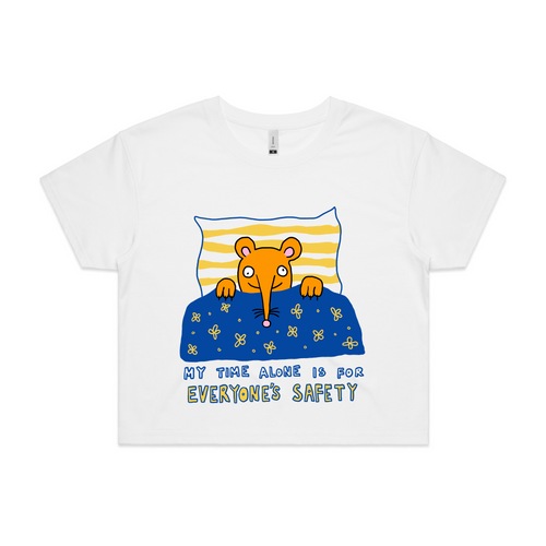My Time Alone Tee by Lonely Kids Club. All clothing from our T-shirts to our shorts and hoodies are ethically made, and printed packed and shipped from Sydney.