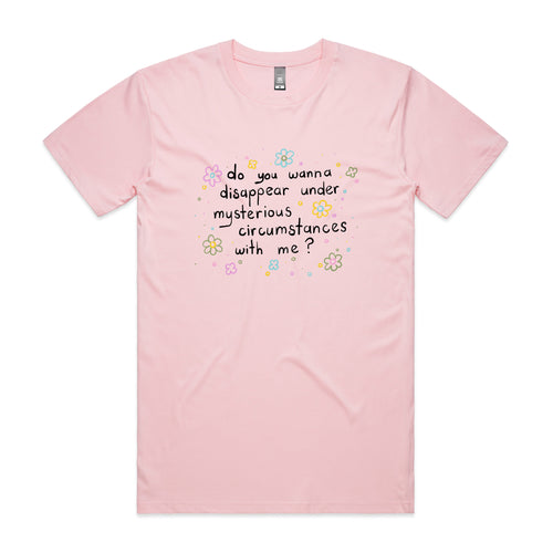 Mysterious Circumstances Tee by Lonely Kids Club. All clothing from our T-shirts to our shorts and hoodies are ethically made, and printed packed and shipped from Sydney.