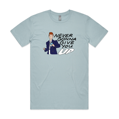 Never Gonna Give You UP Tee by Lonely Kids Club. All clothing from our T-shirts to our shorts and hoodies are ethically made, and printed packed and shipped from Sydney.
