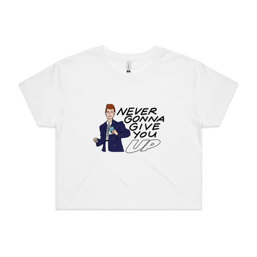 Never Gonna Give You UP Tee by Lonely Kids Club. All clothing from our T-shirts to our shorts and hoodies are ethically made, and printed packed and shipped from Sydney.