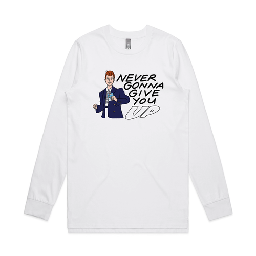 Never Gonna Give You UP Tee by Lonely Kids Club. All clothing from our T-shirts to our shorts and hoodies are ethically made, and printed packed and shipped from Sydney.