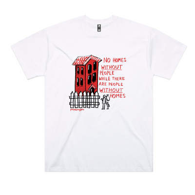 No Homes Oversized Tee by Lonely Kids Club. All clothing from our T-shirts to our shorts and hoodies are ethically made, and printed packed and shipped from Sydney.