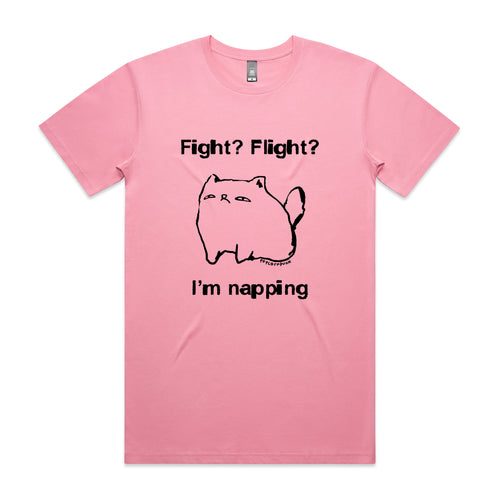 Fight Flight Nap Tee by Lonely Kids Club. All clothing from our T-shirts to our shorts and hoodies are ethically made, and printed packed and shipped from Sydney.