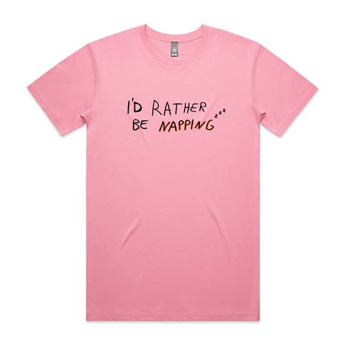 Napping Tee by Lonely Kids Club. All clothing from our T-shirts to our shorts and hoodies are ethically made, and printed packed and shipped from Sydney.