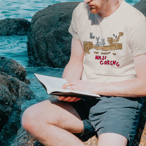 Nasi Goreng Tee by Lonely Kids Club. All clothing from our T-shirts to our shorts and hoodies are ethically made, and printed packed and shipped from Sydney.