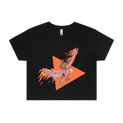 Ned Kelly Galah Tee by Lonely Kids Club. All clothing from our T-shirts to our shorts and hoodies are ethically made, and printed packed and shipped from Sydney.