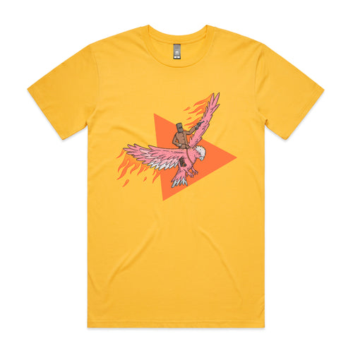 Ned Kelly Galah Tee by Lonely Kids Club. All clothing from our T-shirts to our shorts and hoodies are ethically made, and printed packed and shipped from Sydney.