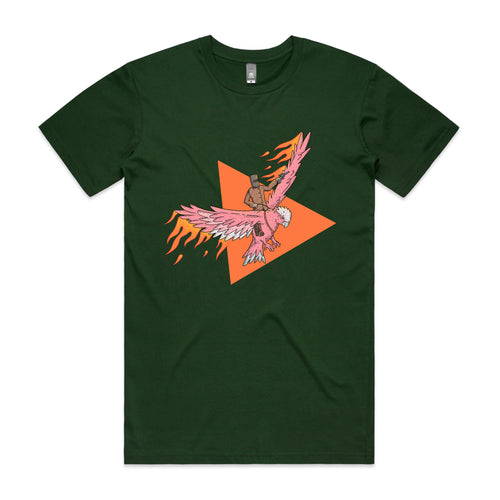 Ned Kelly Galah Tee by Lonely Kids Club. All clothing from our T-shirts to our shorts and hoodies are ethically made, and printed packed and shipped from Sydney.