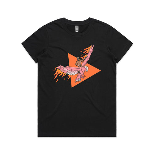 Ned Kelly Galah Tee by Lonely Kids Club. All clothing from our T-shirts to our shorts and hoodies are ethically made, and printed packed and shipped from Sydney.