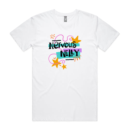 Nervous Nelly Tee by Lonely Kids Club. All clothing from our T-shirts to our shorts and hoodies are ethically made, and printed packed and shipped from Sydney.