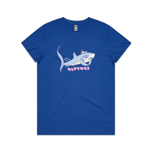 Nervous Shark Tee by Lonely Kids Club. All clothing from our T-shirts to our shorts and hoodies are ethically made, and printed packed and shipped from Sydney.